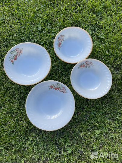 Набор тарелок, тарелки luminarc, суповые, стаканы