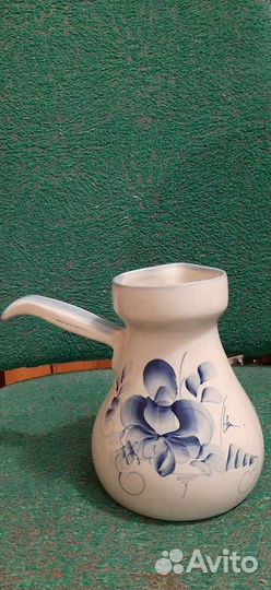 Турка керамическая ручная работа гжель