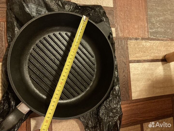 Чугунная сковорода гриль /Кама посуда