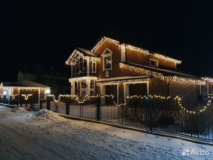 Новогодняя подсветка домов и территорий