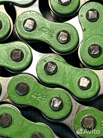 Цепь мопед Альфа шаг 428 100 звеньев приводная зе