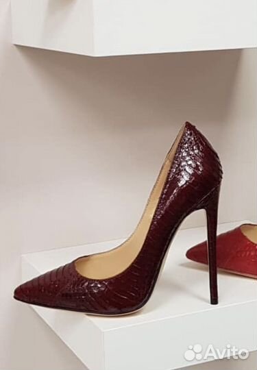 Туфли 38 Forever Qveen бордовые питон