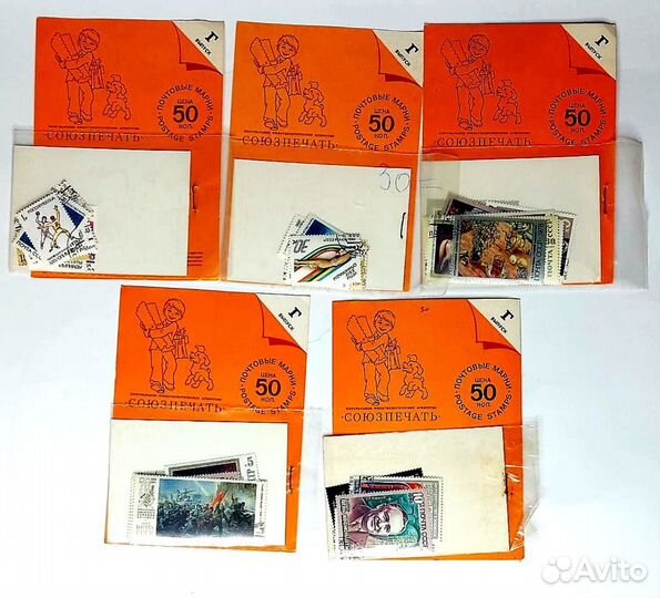 Тематические наборы марок 5шт. СССР