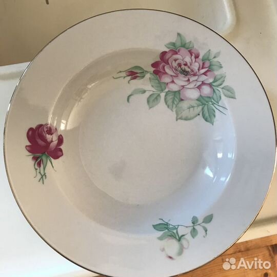 Столовый сервиз Дулево СССР «Роза» 1986 года