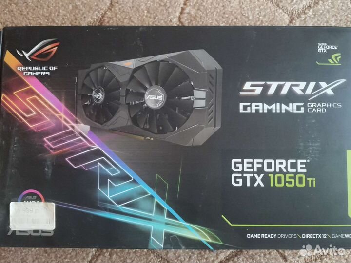 Asus rog strix gaming 1050 Ti 4gb