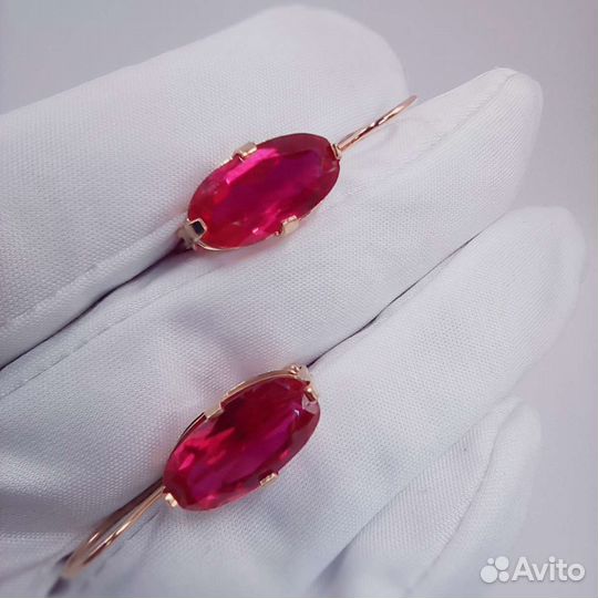 Золотые серьги 585 пробы, вес 5,18гр