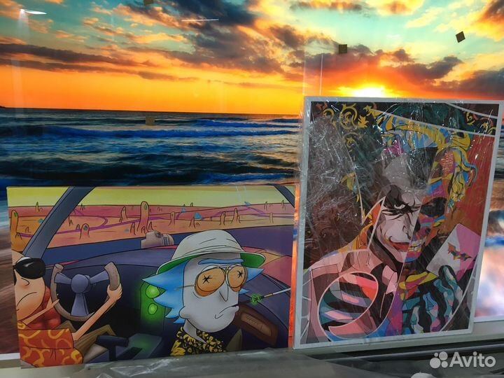 Картина на холсте рик и морти / джокер и другие