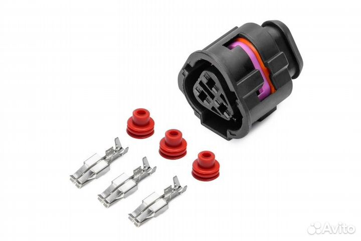 Разъем 1j0973203 (3pin) 3 контакта вентилятора охлаждения двс для audi, seat, skoda, volkswagen