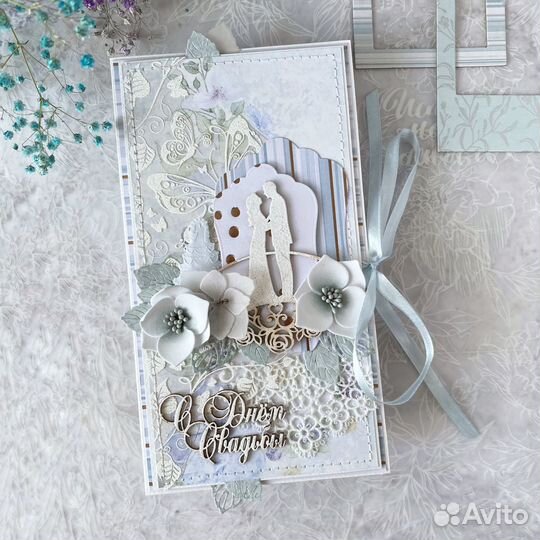Открытка на свадьбу, ручная работа