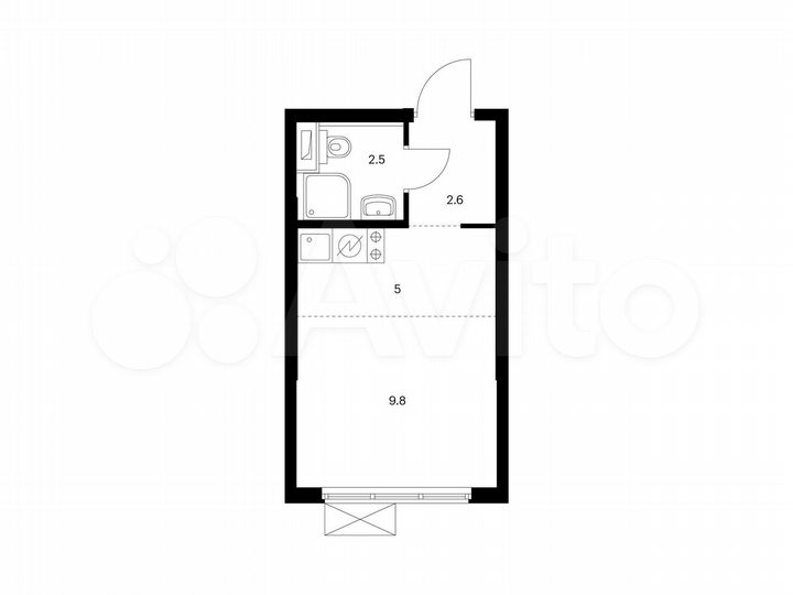 Квартира-студия, 19,9 м², 13/13 эт.