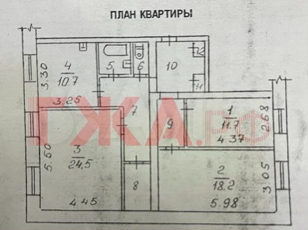3-к. квартира, 92,6 м², 1/4 эт.