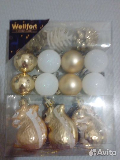 Елочные игрушки мини 14шт.в упаковке