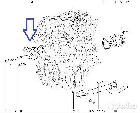 Корпус термостата всборе с термостатом LADA Xray