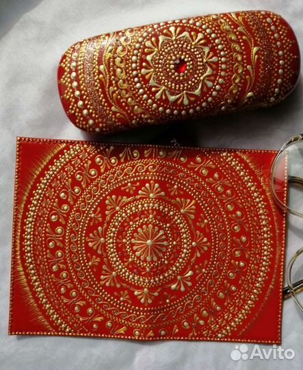 Набор:обложка для паспорта, кожа и очешник