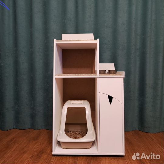 Домик для кошки, с когтеточкой и ящиками