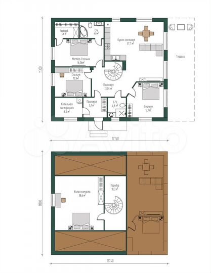 Дом 136 м² на участке 10 сот.