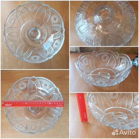 Хрустальные вазы СССР, 3 шт