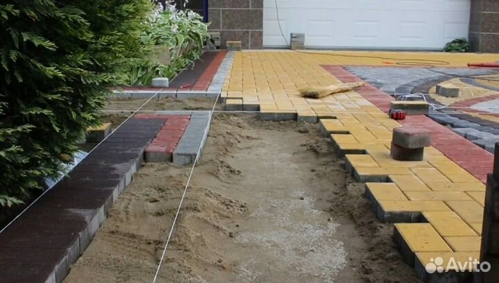 Укладка тротуарной плитки / укладка брусчатки под