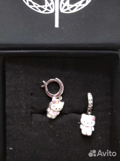 Серьги Hello Kitty серебро