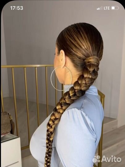 Хвост на резинке, накладной хвост, коса