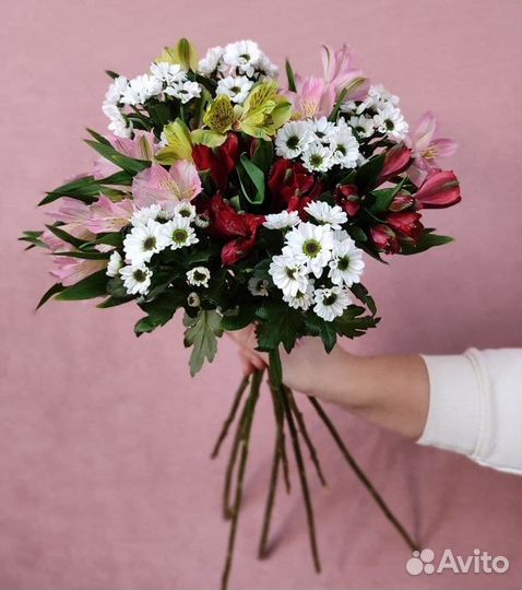 Букет 198 Альстромерии и Хризантемы 11 шт