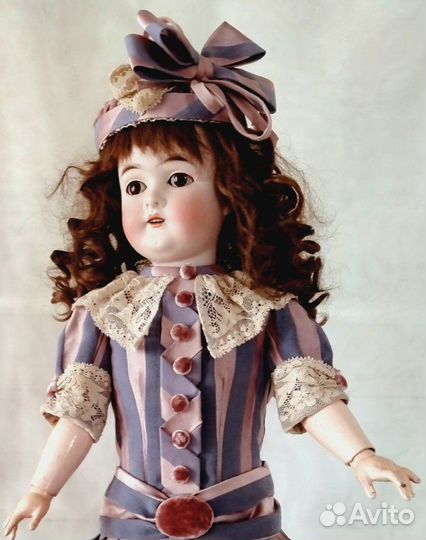 Платье и боннет для куколок 62-67 см