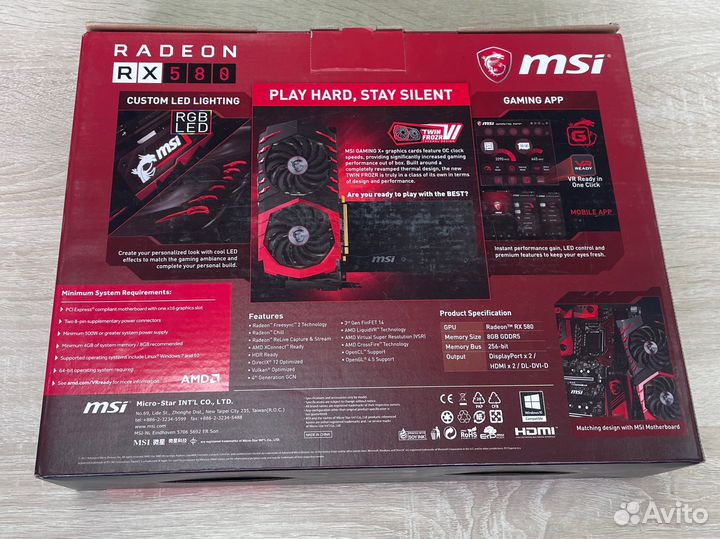 Видеокарта MSI rx580 8gb