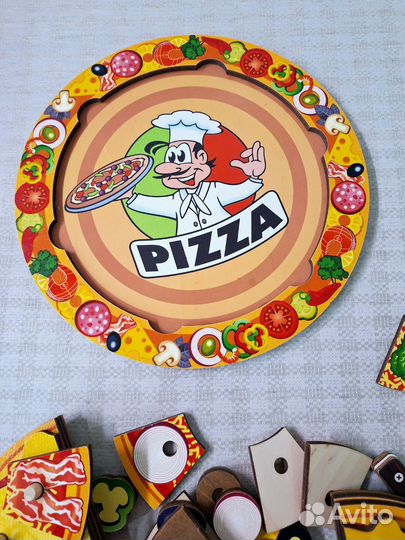 Развивающая игра деревянная пицца