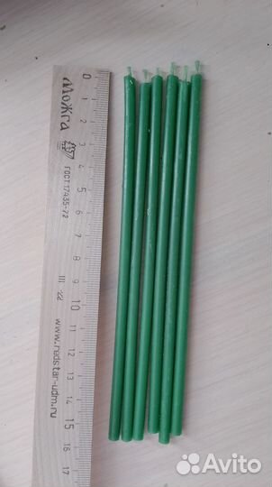 Свечи зелёные восковые