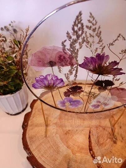 Гербарий настольный круглый ручная работа