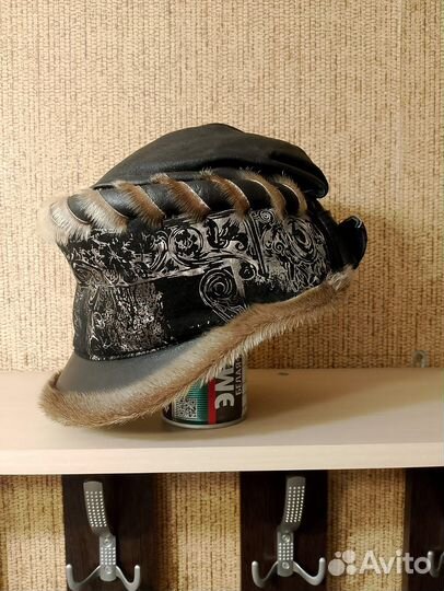 Шапка зимняя женская,натуральная кожа и 54 размер