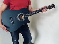 Гитара черная матовая новая