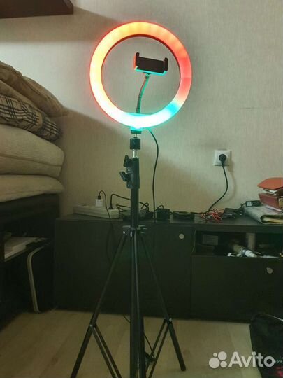 Двухсторонняя кольцевая RGB цветная LED лампа