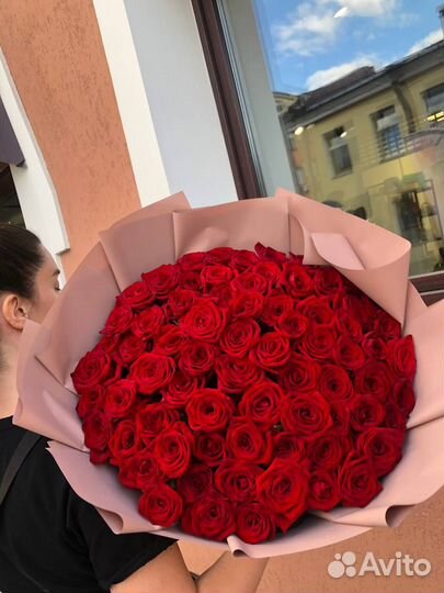 Большой букет роз, доставка, самовывоз