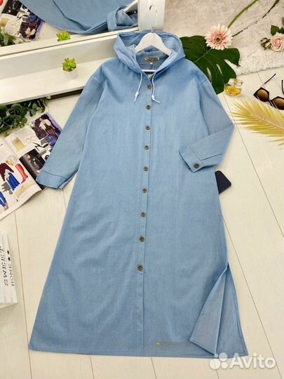 Джинсовый кардиган 50-60р, 2 цвета