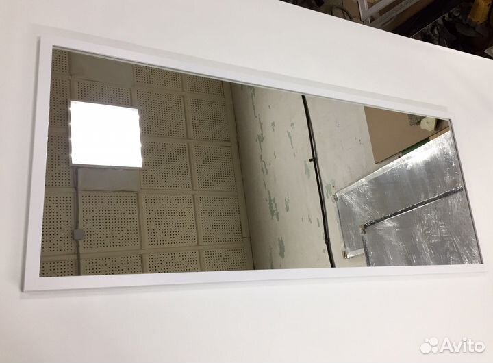 Зеркало 115х50 см. интерьерное в белой раме