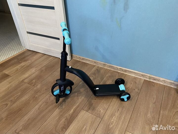 Беговел-самокат-велосипед 3 В 1 nadle голубой