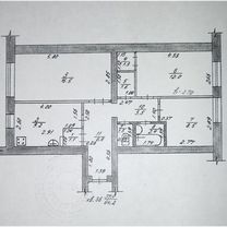 3-к. квартира, 64,2 м², 2/5 эт.