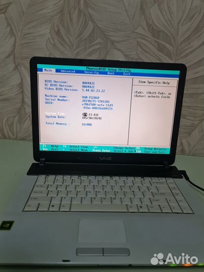 Ноутбук Sony Vaio VGN-FS28GP