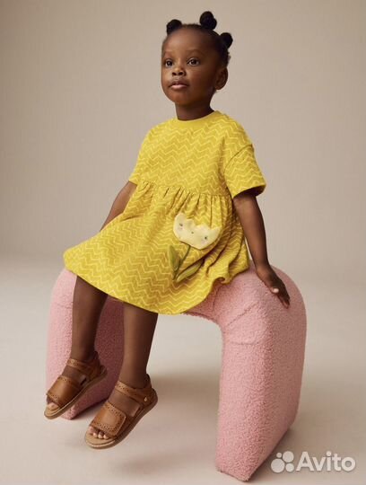 Платье желтое летнее next, 104, 110, 116, 122