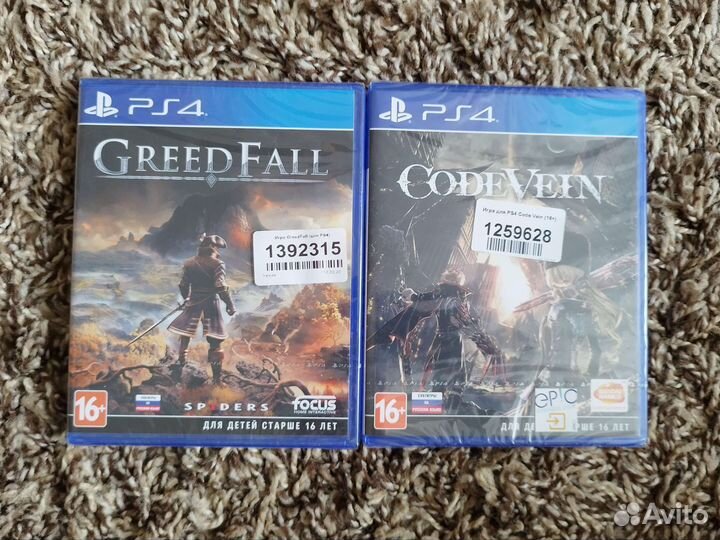 Greed Fall & Code Vein PS4 (Новые)