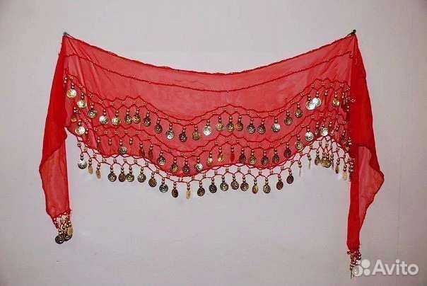 Платок с монистами для восточного танца живота