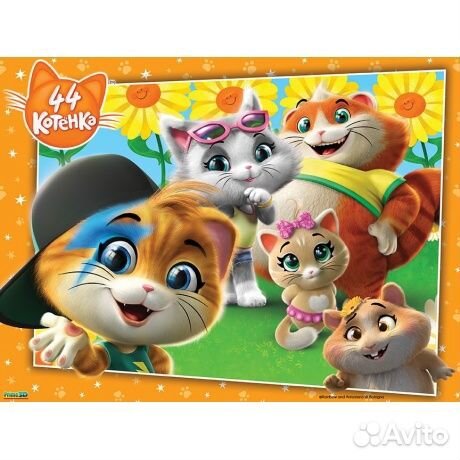 Пазл Super 3D 44 котенка. Сюжет 2. 63 деталей