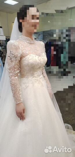Свадебное платье 44 46 бу