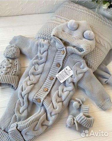 Вязаные теплые комплекты на выписку