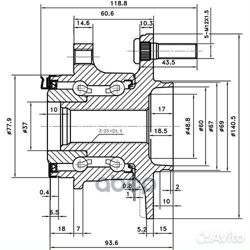 Ступица задняя зад Z89640R Zikmar