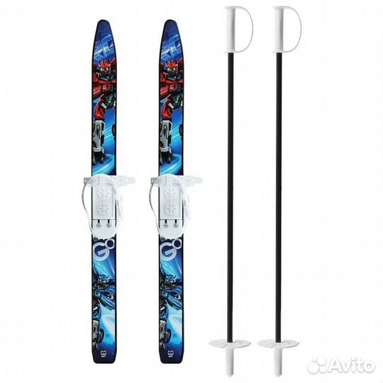 Комплект лыжный детский Snow Cat лыжи 75 см, палки