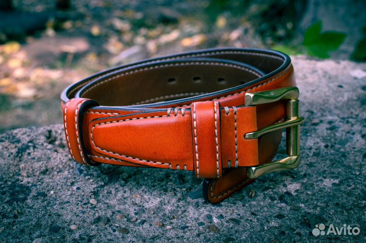 Кожаный ремень ручной работы