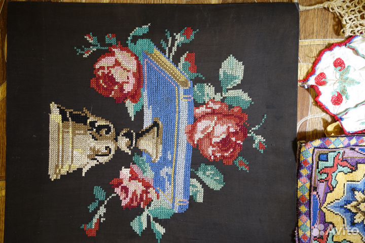 Вышивка большая 49-53см старая 3 шт