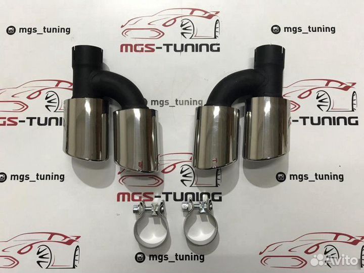 Насадки на выхлоп Audi двойные Стиль S4 15-н.в